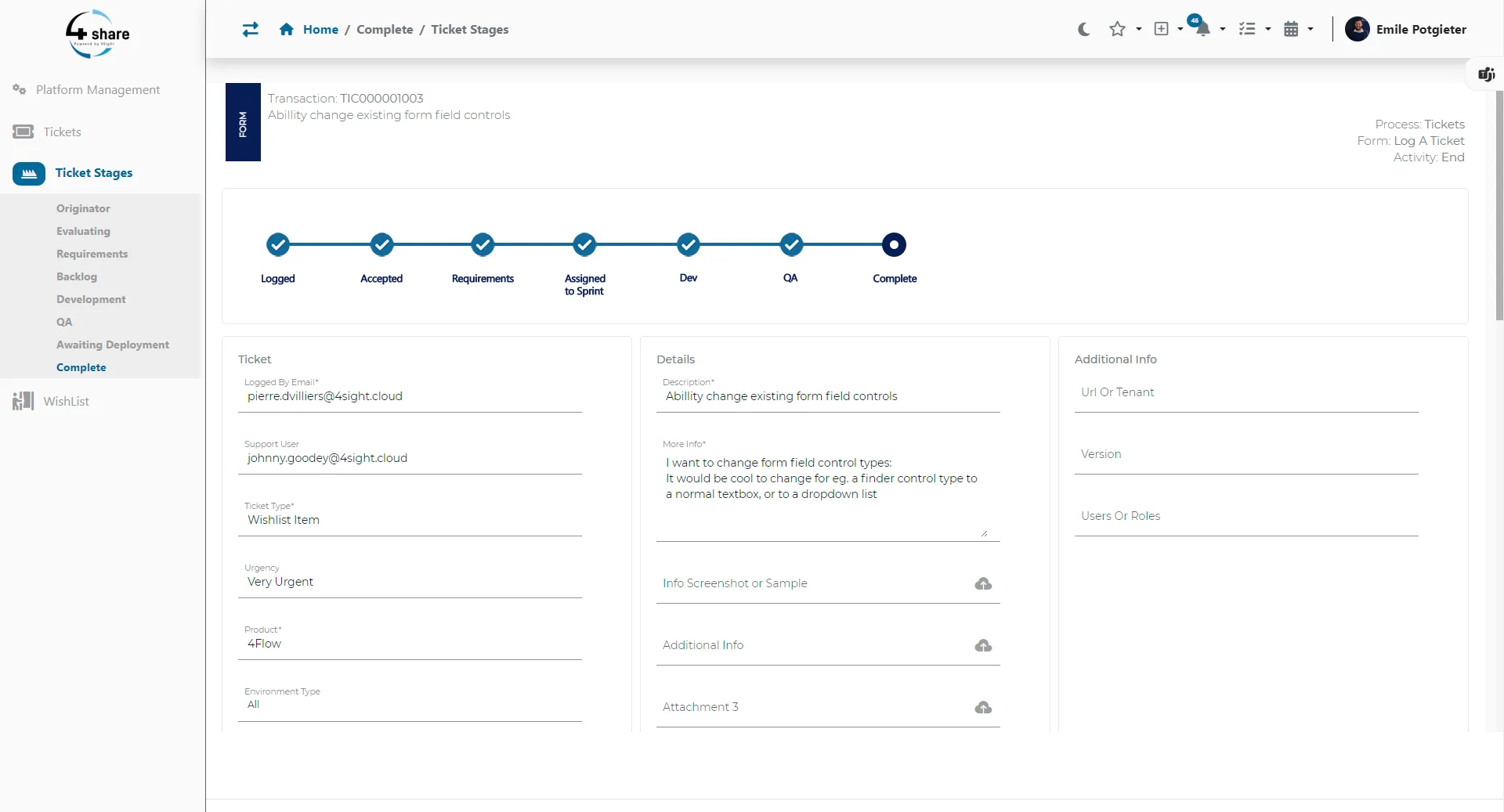 4Share dashboard screen 2