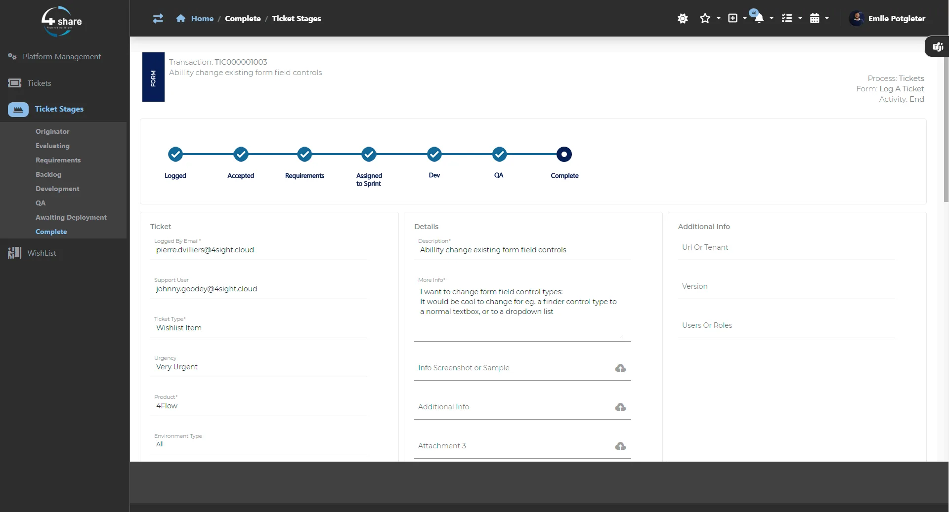 4Share dashboard screen 4