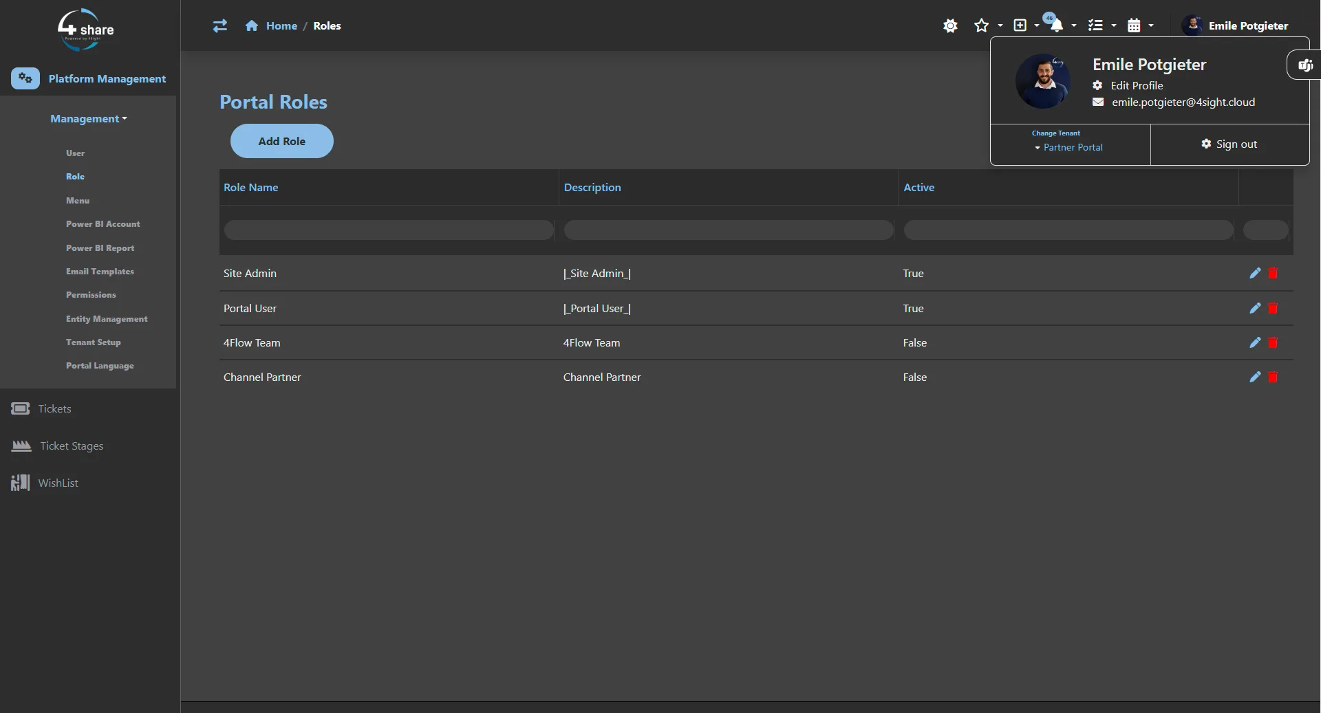 4Share dashboard screen 5