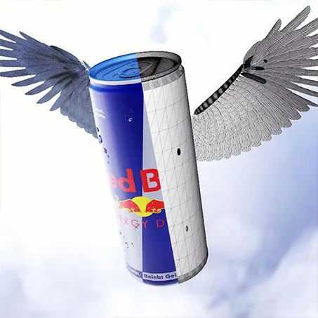 Red Bull 3D render, angle 1
