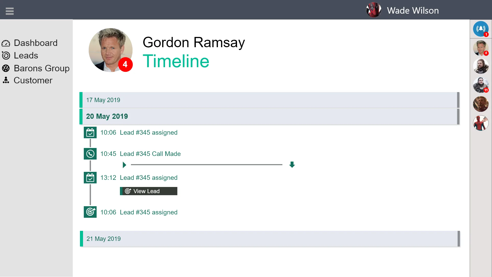 LMS dead lead management screen